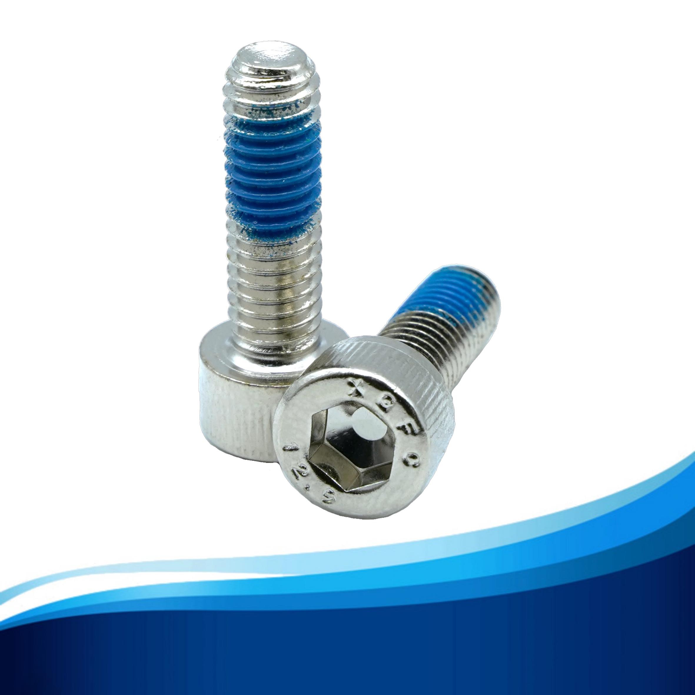 12.9级镀镍180°涂胶DIN912