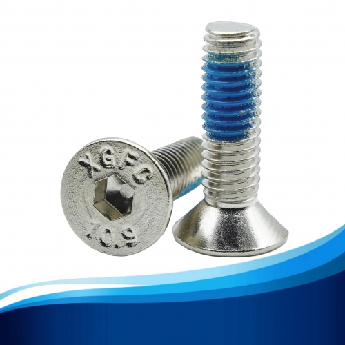 10.9级镀镍180°涂胶DIN7991